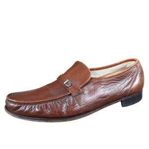 Vintage Florsheim Imperial Men Casual‎ Loafer Shoe 14 Wide Brown Leather Slip On